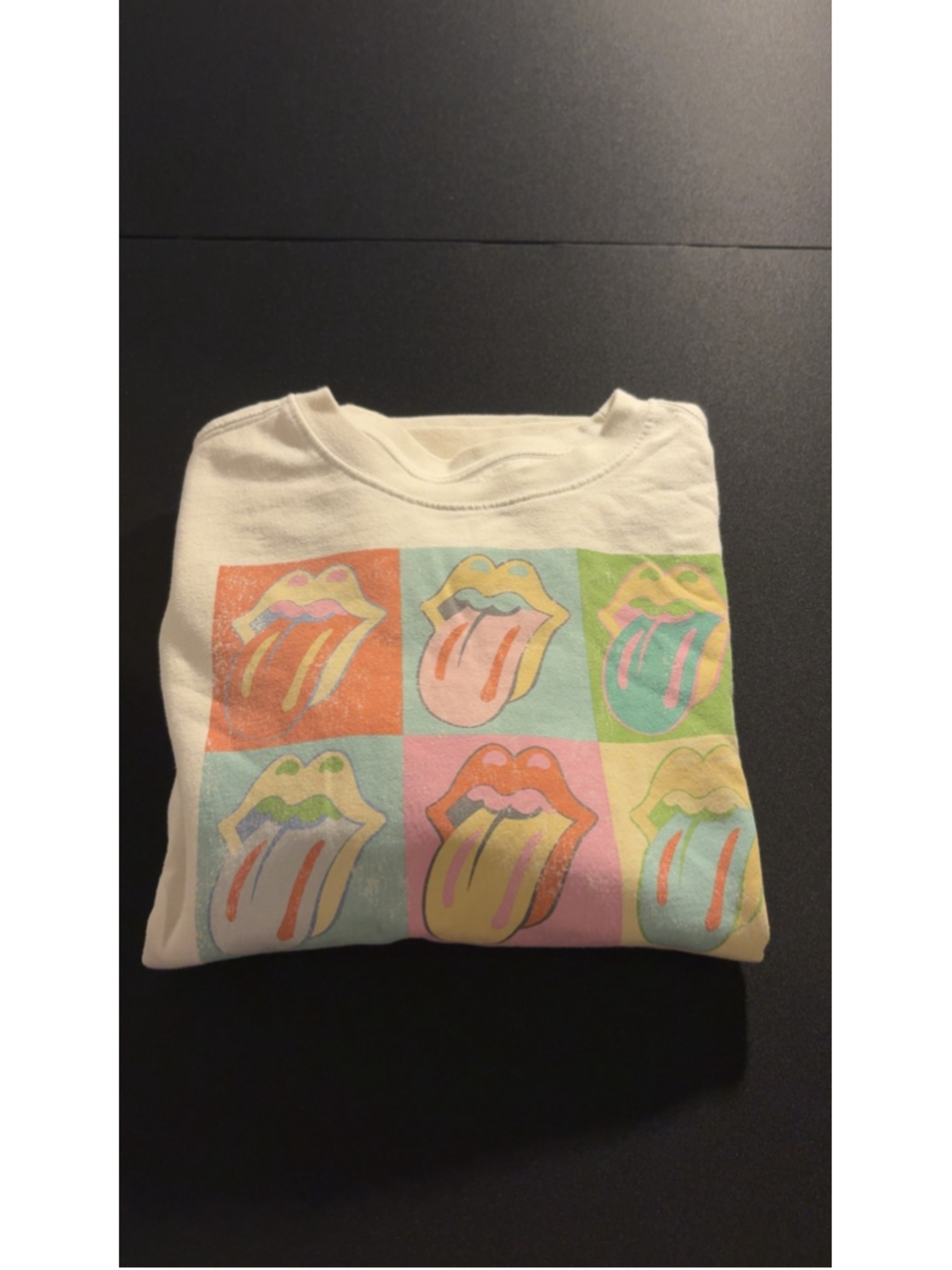 The Rolling Stones Multi-Tongue Pop Art Sweatshirt Rock n Roll Size M